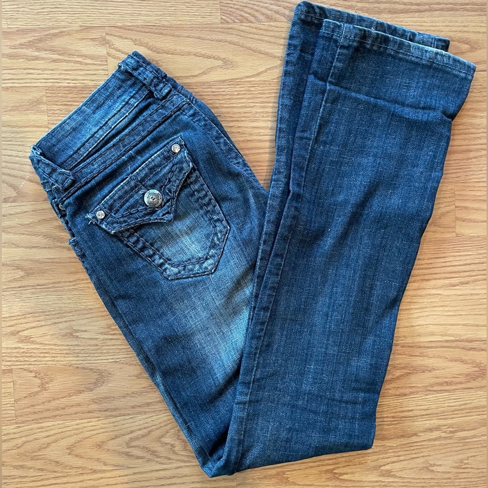 Zipper straight leg jeans